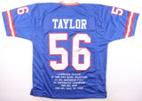 Lawrence Taylor Signed New York Giants Career Highlight Stat Jersey (JSA) L.B.