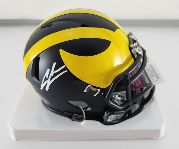 Michigan Wolverines CHARLES WOODSON Signed Speed Mini Helmet AUTO -SB XLV JSA