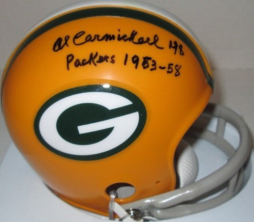 Packers AL CARMICHAEL Signed Mini Helmet AUTO w/1953-58 (Dec)