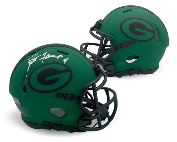 Brett Favre Autographed Green Bay Packers Signed Rave Football Mini Helmet JSA