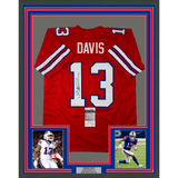 Framed Autographed/Signed Gabriel Gabe 33x42 Davis Buffalo Red Jersey BAS COA