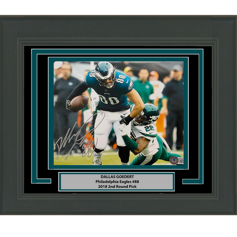 Framed Autographed/Signed Dallas Goedert Philadelphia Eagles 8x10 Photo BAS COA