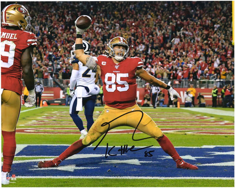 George Kittle San Francisco 49ers Signed 16x20 Touchdown Spike Photograph