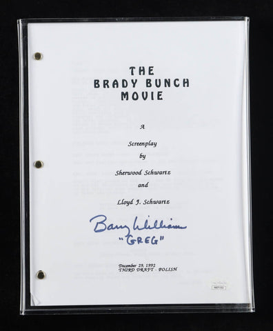 Barry Williams Signed "The Brady Bunch" Movie Script Inscribed "Greg" (JSA COA)