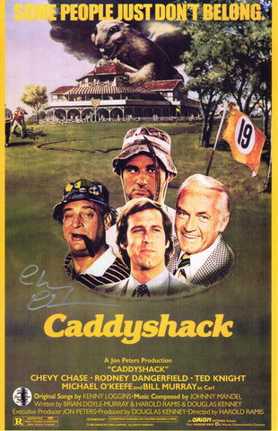 CHEVY CHASE Signed 'Caddyshack' 11x17 Movie Poster (Silver) - SCHWARTZ