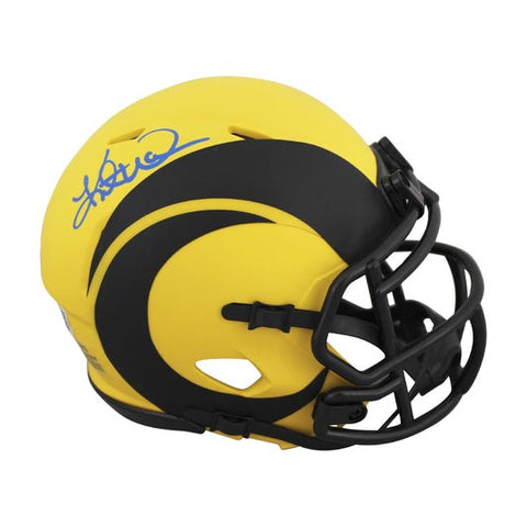 Kurt Warner Autographed Los Angeles Rams Riddell Rave Mini Helmet - Beckett