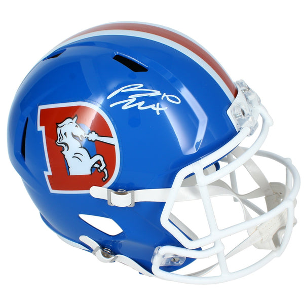 Bo Nix Autographed Denver Broncos 1975-96 Throwback Full Size Helmet Beckett