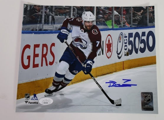Devon Toews Autographed Colorado Avalanche 8x10 Photo - White Jersey, JSA COA