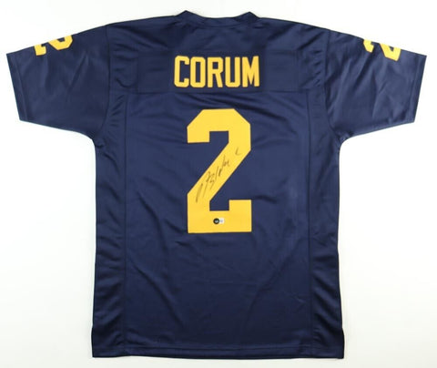 Blake Corum Signed Michigan Jersey (Beckett) Wolverines 2023 National Champ / RB