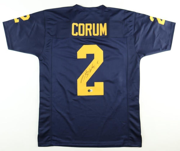 Blake Corum Signed Michigan Jersey (Beckett) Wolverines 2023 National Champ / RB