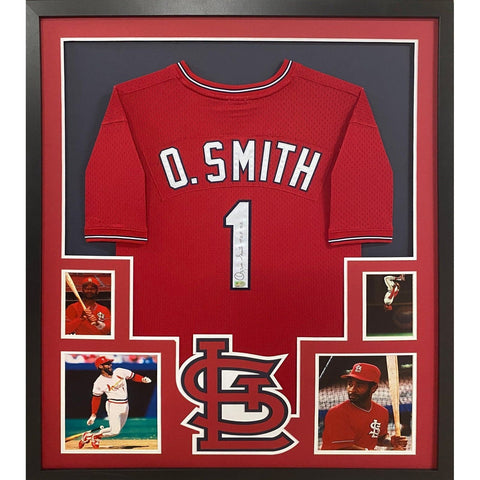Ozzie Smith Autographed Signed Framed St. Louis Cardinals Jersey MLB COA