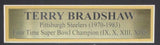 Terry Bradshaw HOF Autographed Black Football Jersey Steelers Framed JSA 186188