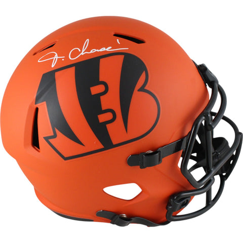 Ja'Marr Chase Autographed Cincinnati Bengals F/S Rave Helmet Beckett 50905