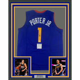 FRAMED Autographed/Signed MICHAEL PORTER JR 33x42 Royal Blue Jersey PSA/DNA COA