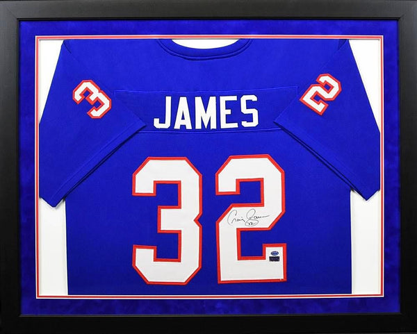 CRAIG JAMES AUTOGRAPHED SMU MUSTANGS #32 FRAMED JERSEY COA