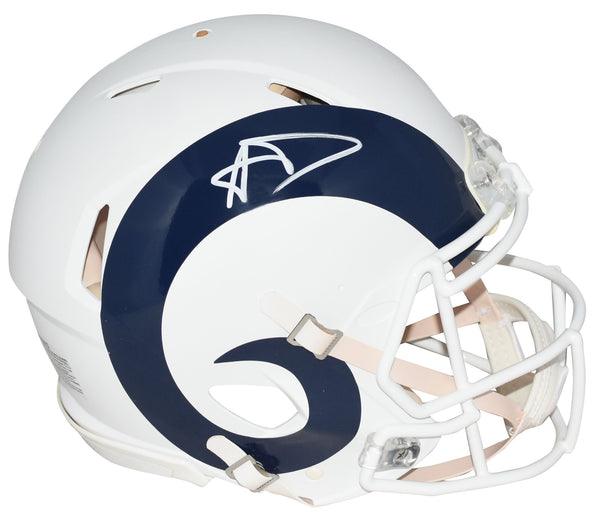 AARON DONALD SIGNED LOS ANGELES RAMS FLAT WHITE AUTHENTIC SPEED HELMET BECKETT