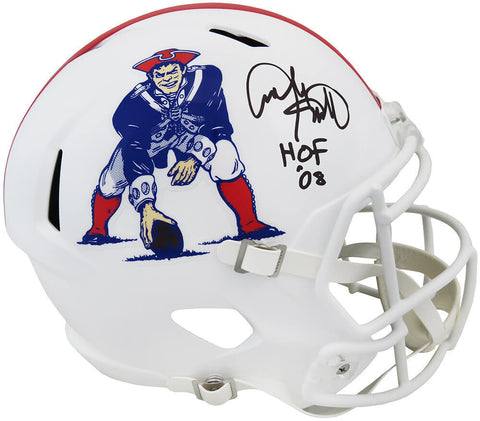 Andre Tippett Signed Patriots T/B Riddell F/S Speed Rep Helmet w/HOF'08 (SS COA)