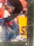 Vance Johnson Autographed Denver Broncos 8x10 Photo with Plaque JSA COA