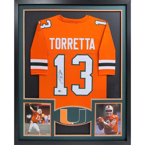 Gino Torretta Autographed Signed Framed Miami Heisman Winner Jersey BECKETT