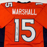 Autographed/Signed Brandon Marshall Denver Orange Football Jersey Beckett COA
