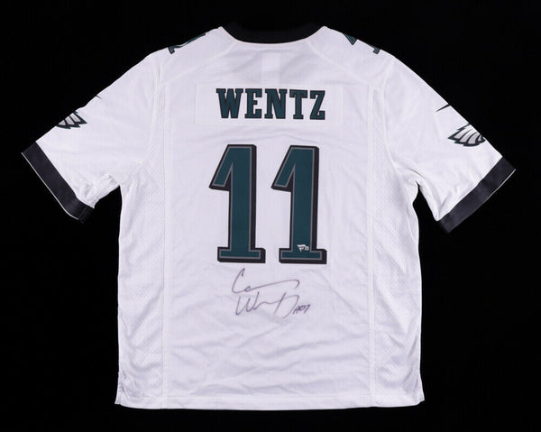 Carson Wentz Signed Philadelphia Eagles Custom Jersey /Fanatics Hologram