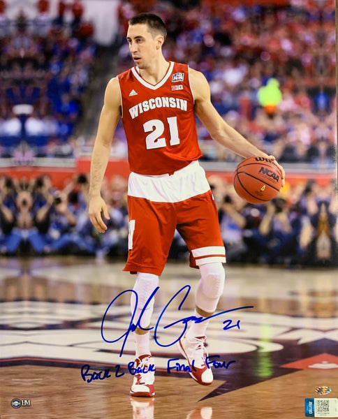 WI Badgers Basketball JOSH GASSER Signed 16x20 Photo #2 AUTO w/ B2B FINAL 4