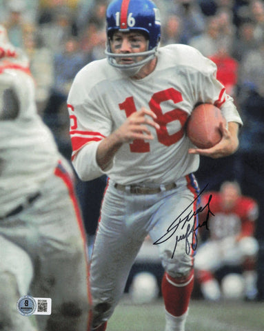 Frank Gifford Autographed 8x10 Photo New York Giants Beckett BAS QR #BS12996