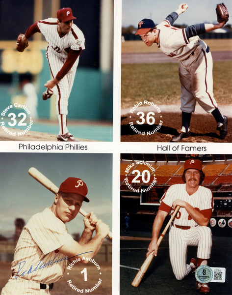 Rich Ashburn Autographed/Signed Philadelphia Phillies 8x10 Photo Beckett 57630