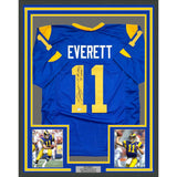 Framed Autographed/Signed Jim Everett 35x39 Los Angeles LA Blue Jersey COA