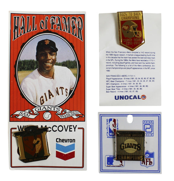 San Francisco Sports Assorted Collector Pin Set Un-signed 2