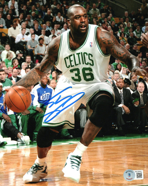 Shaquille O'Neal Autographed Boston Celtics 8x10 Photo Beckett Witnessed #1