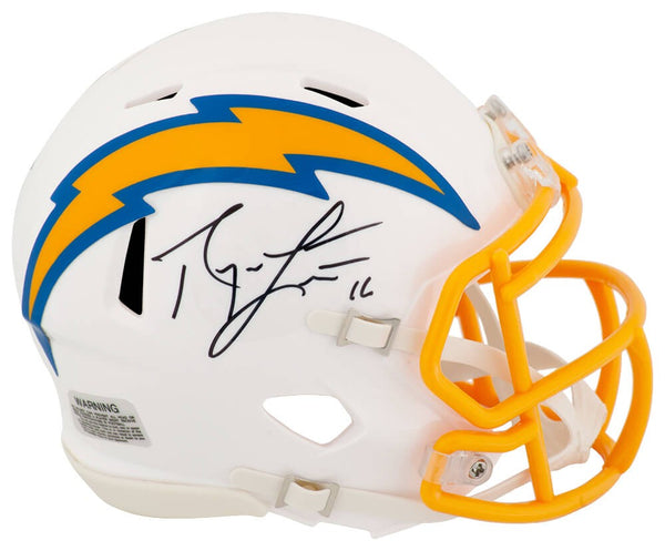Ryan Leaf Signed Chargers White Riddell Speed Mini Helmet - (SCHWARTZ COA)