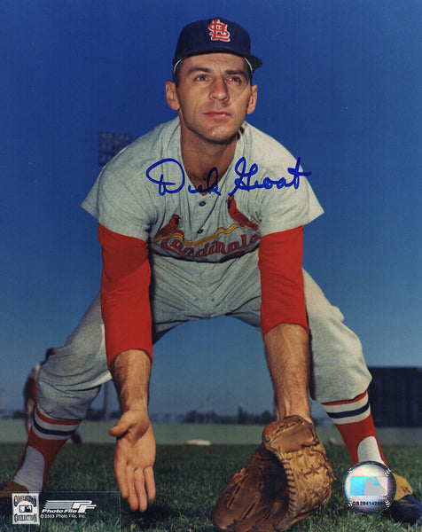 Dick Groat Signed St Louis Cardinals Fielding Stance Pose 8x10 Photo - (SS COA)