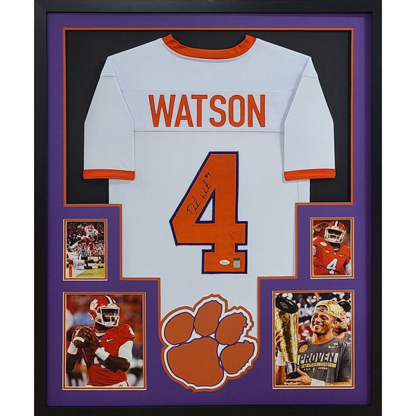 Deshaun Watson Autographed Signed Framed White Clemson Tigers Jersey JSA