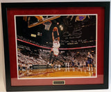 Dwayne Wade Autographed 16x20 Phot w/ Inscriptions Framed Fanatics COA