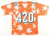 Ricky Williams Signed Miami Dolphins Orange Weed Print 420 Jersey (Beckett) R.B.