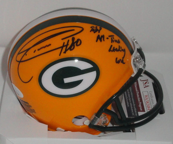 Packers DONALD DRIVER Signed Mini Helmet AUTO w/ GBP All Time Leading WR - JSA