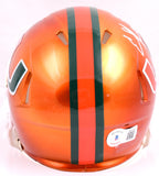 Ed Reed Autographed Miami Hurricanes Flash Speed Mini Helmet- Beckett W Hologram