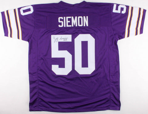 Jeff Siemon Signed Vikings Jersey (JSA) 4x Pro Bowl Linebacker (1973,1975-1977)