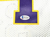 LAKERS SHAQUILLE SHAQ O'NEAL AUTOGRAPHED WHITE JERSEY SIGNED ON 4 BECKETT 191134