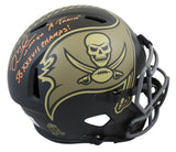 Buccaneers Mike Alstott "2x Insc" Signed STS IV F/S Speed Rep Helmet W/ Case BAS