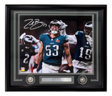 Zack Baun Signed Framed 16x20 Philadelphia Eagles Super Bowl 59 Photo BAS