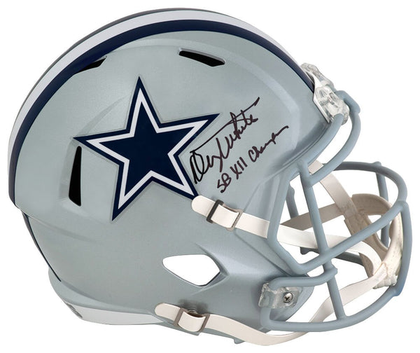Danny White Signed Cowboys Riddell Full Size Replica Helmet w/Champs - (SS COA)