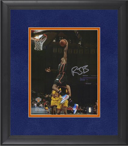 RJ Barrett New York Knicks Framed Signed 8" x 10" Dunk vs. Atlanta Hawks Photo