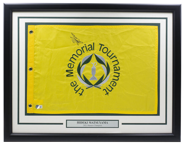 Hideki Matsuyama Signed Framed The Memorial Tournament Golf Flag BAS