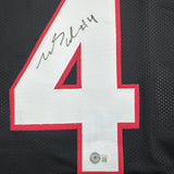 Framed Autographed/Signed James Cook 35x39 Georgia Black Jersey Beckett COA