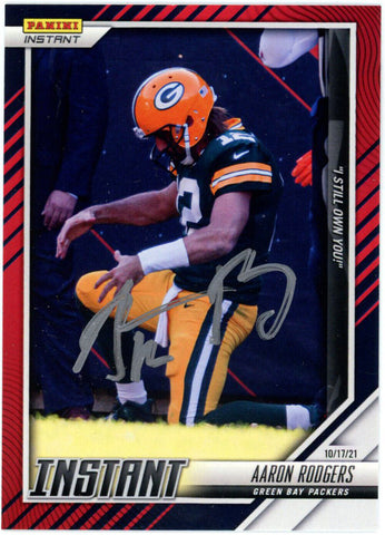 Aaron Rodgers Signed 2021 Panini Instant #50/99 Trading Card FAN 35486