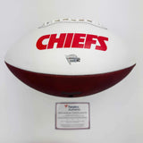 Autographed/Signed Patrick Mahomes Chiefs Full Size Logo Football Fanatics COA