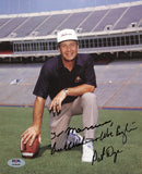 Pat Dye Signed/Auto/Inscr 8x10 Photo Auburn Head Football Coach PSA/DNA 185220