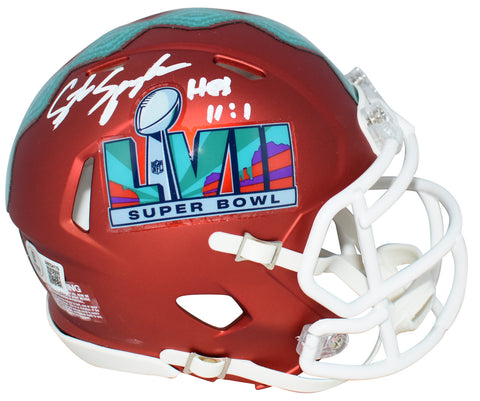 STEVE SPAGNUOLO SIGNED KANSAS CITY CHIEFS SUPER BOWL LVII MINI HELMET BECKETT